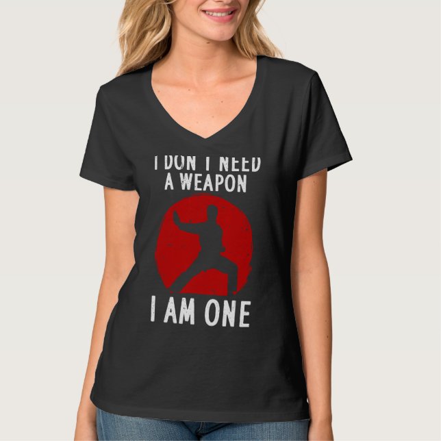 Camiseta Karate Gracioso Para Hombres Mujeres Karate Black  (Anverso)