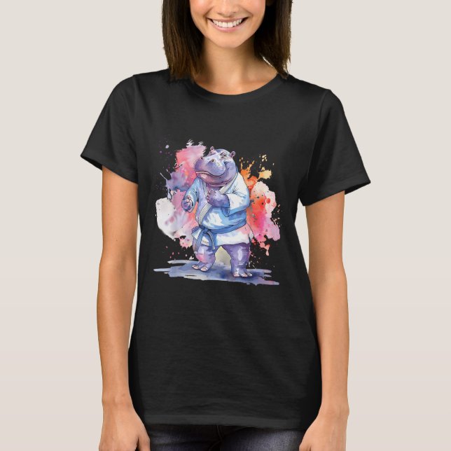Camiseta Karate Hippo Animal MMA Taekwondo Artes Marciales (Anverso)