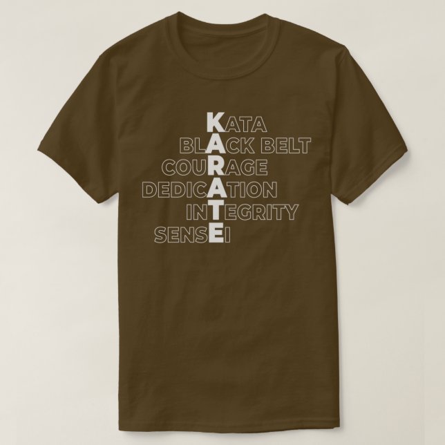 Camiseta Karate Kata Black Belt Dedication Courage Sensei K (Diseño del anverso)