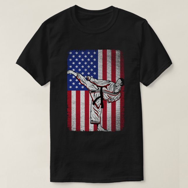 Camiseta Karate Martial Arts Estados Unidos Hombres de la b (Diseño del anverso)