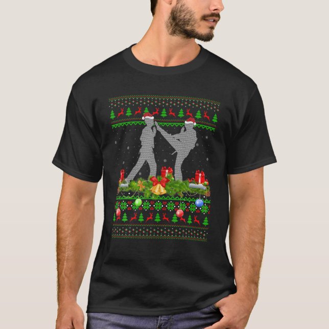 Camiseta Karate Martial Arts Lover Xmas Santa Ugly Karate C (Anverso)