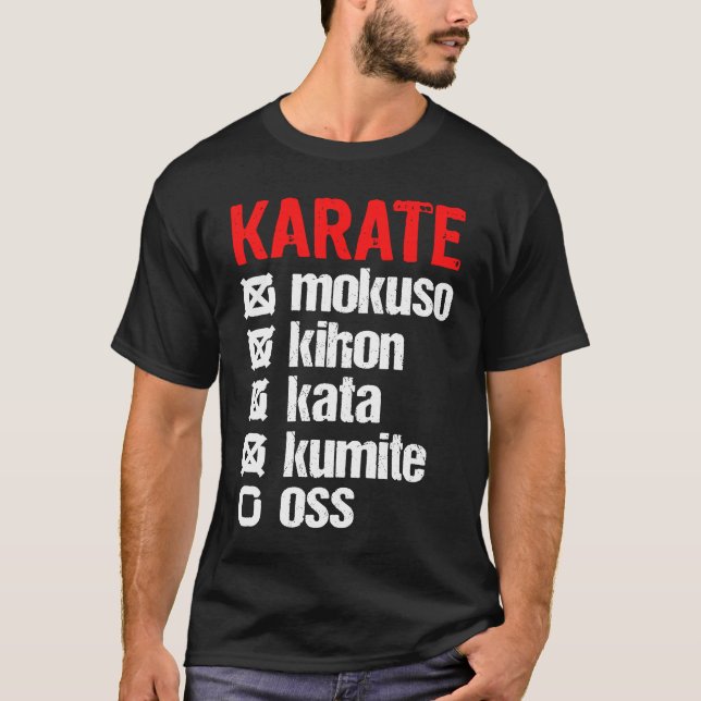 Camiseta Karate Mokuso Kihon Kata Kumite Training  Shotokan (Anverso)