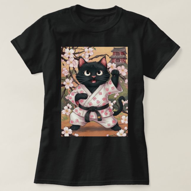 Camiseta Karate negro cute Kimono (Diseño del anverso)