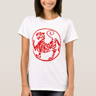 Camiseta Karate rojo del japonés del tigre del sol nacient