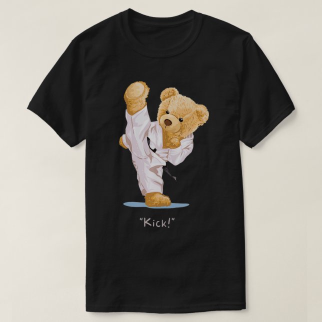 Camiseta Karate s para niños Teddy Bear Kick Taekwondo Kung (Diseño del anverso)
