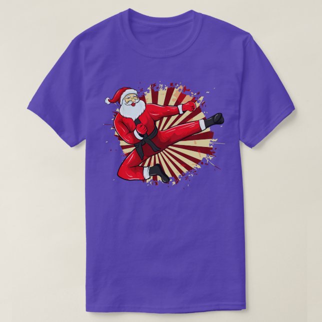 Camiseta Karate Santa Martial Arts Feliz Navidad (Diseño del anverso)
