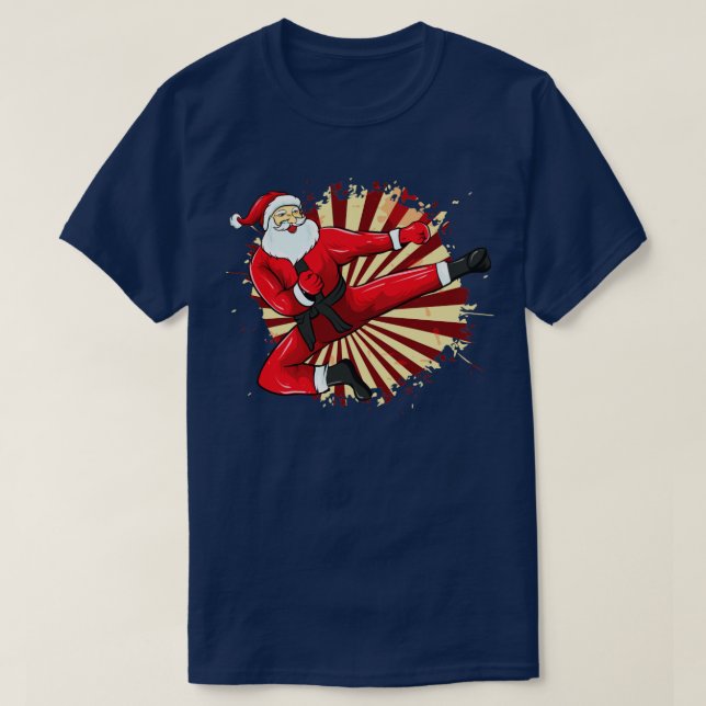 Camiseta Karate Santa Martial Arts Feliz Navidad (Diseño del anverso)