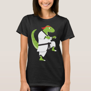 Camiseta Karate T-rex Cool Lindo Luchador de Dinosaurios Ha