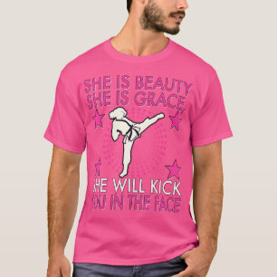 Camiseta Karate Taekwondo Mujeres Chicas Karate Kick