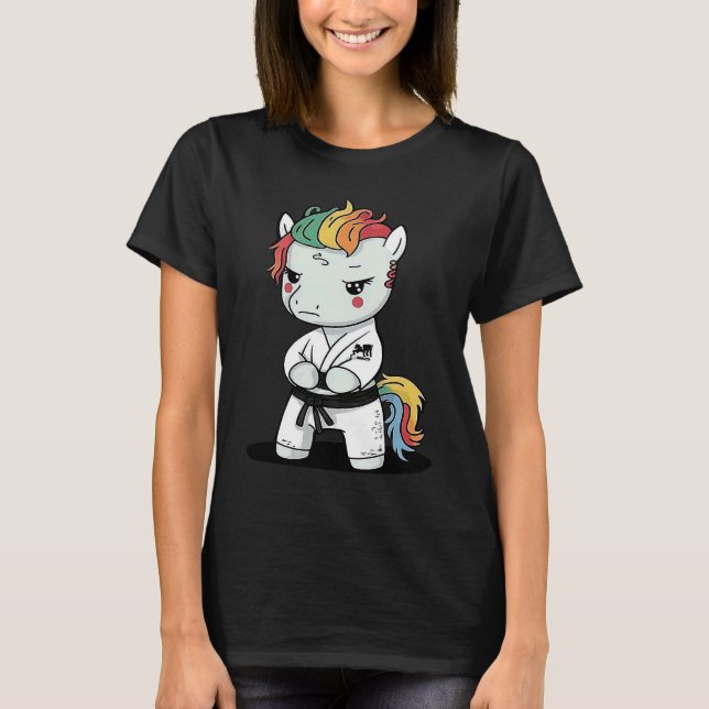 Camiseta Karate Unicorn in Keikogi  Japanese Karateka (Anverso)