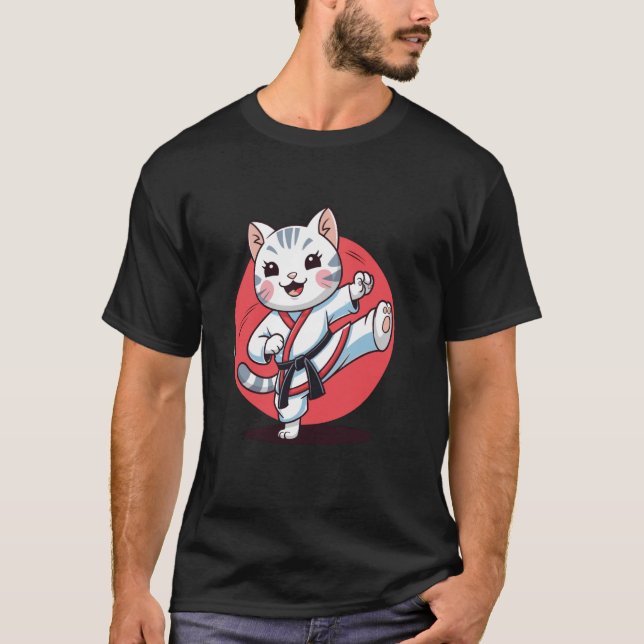 Camiseta Karate y un Gato (Anverso)