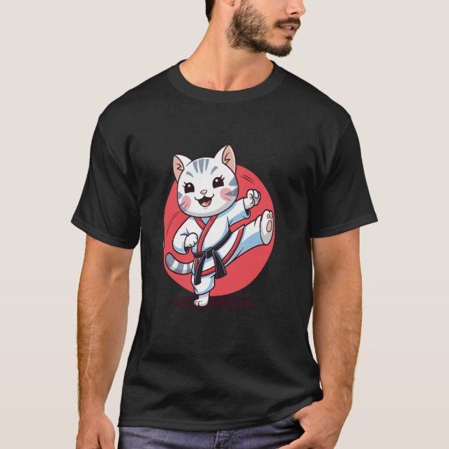 Camiseta Karate y un gato (Anverso)