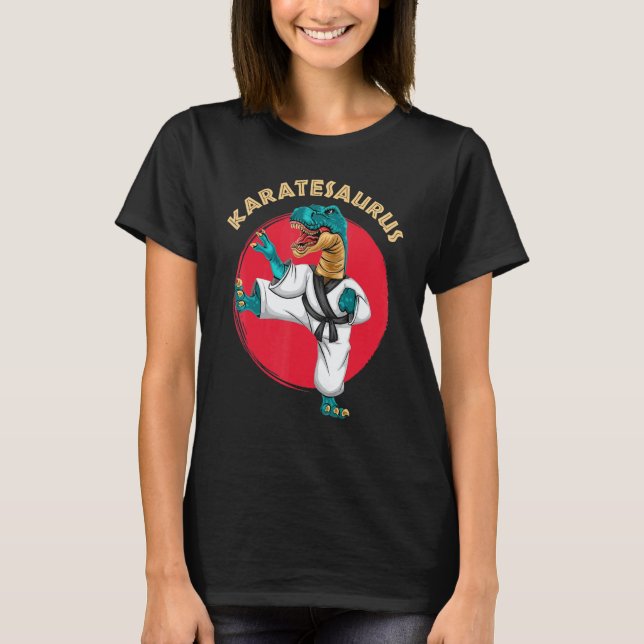 Camiseta Karatesaurus Clásico Dinosaurio de Karate (Anverso)