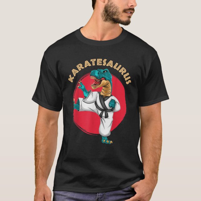 Camiseta Karatesaurus Funny Karate Dinosaur (Anverso)
