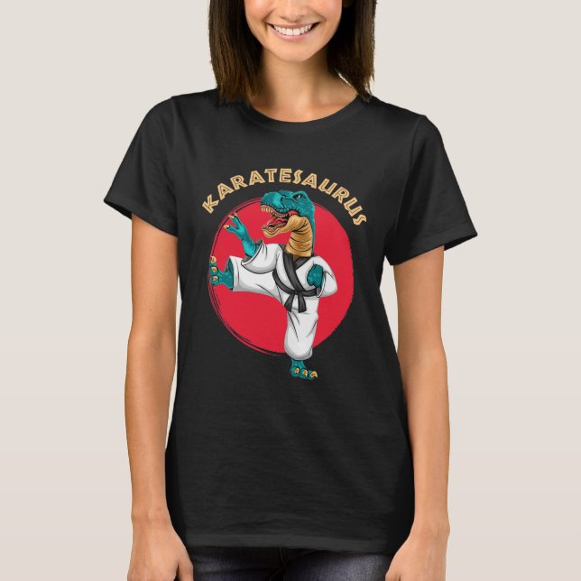 Camiseta Karatesaurus Funny Karate Dinosaur  (Anverso)