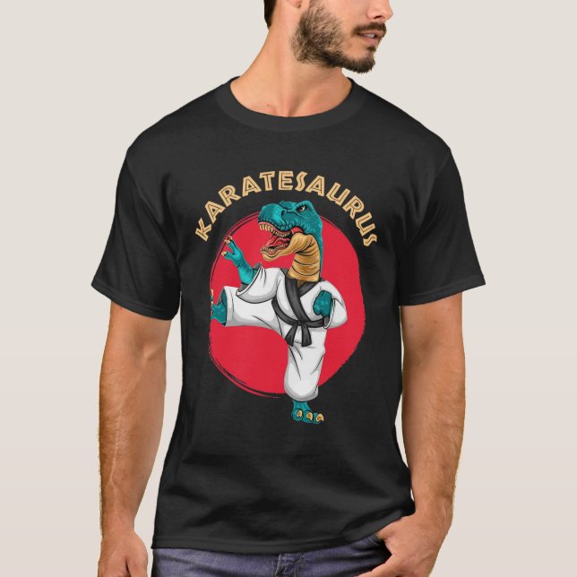 Camiseta Karatesaurus Funny Karate Dinosaur (Anverso)