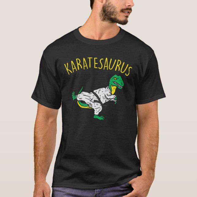 Camiseta Karatesaurus Trex Karate Funny Dinosaur Martial Ar (Anverso)