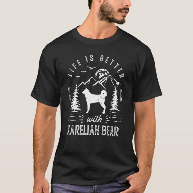 Camiseta Karelian Lleva Una Vida Mejor Mamá Papá Perro (Anverso)