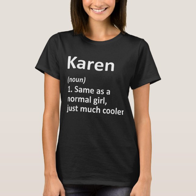 Camiseta KAREN Definición Personalizada Nombre Gracioso (Anverso)