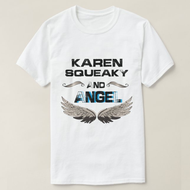Camiseta Karen Squeaky Y Angel Cute Blanco Y Negro (Diseño del anverso)