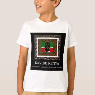 Camiseta Karibu Kenia: Vibrante bandera nacional colorea Ha