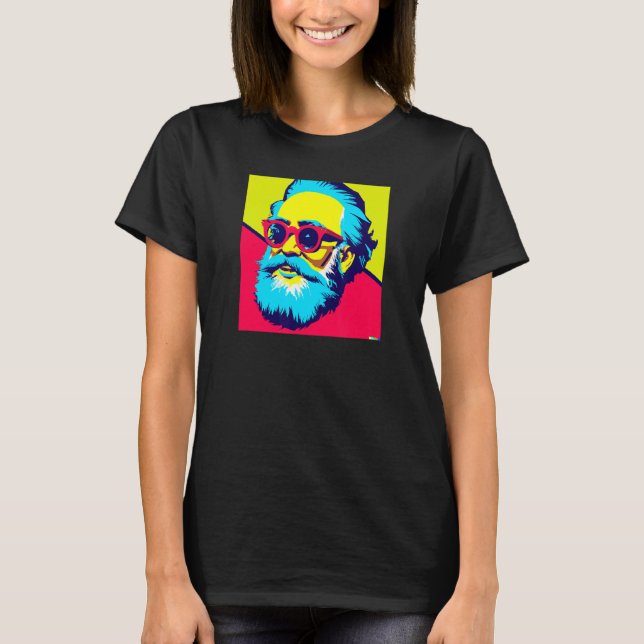 Camiseta Karl Marx con gafas de sol retrato de arte pop de  (Anverso)
