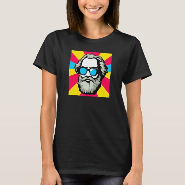 Camiseta Karl Marx con gafas de sol retrato de arte pop de  (Anverso)