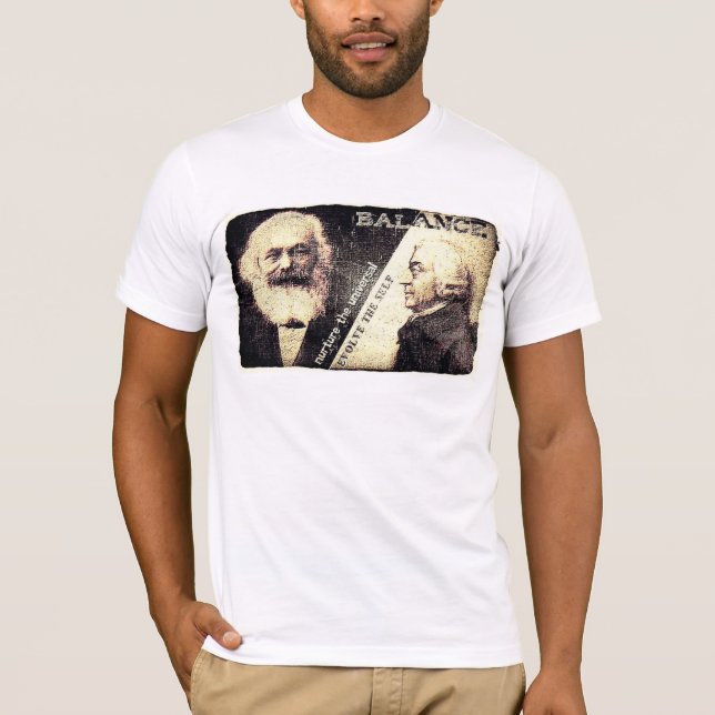 Camiseta Karl Marx contra Adam Smith, el zen de - palabras  (Anverso)