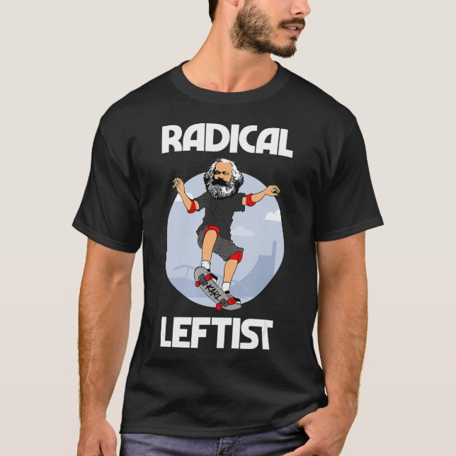 Camiseta Karl Marx Skateboarding Radical Leftist Funny (Anverso)