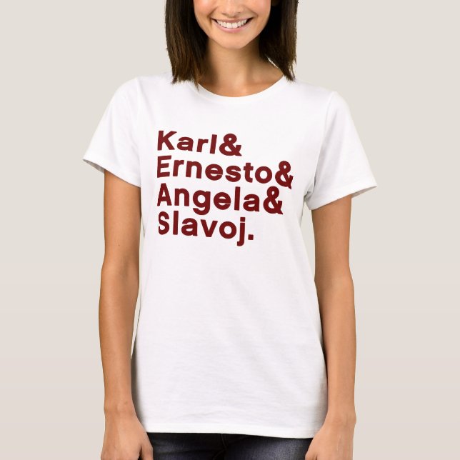 Camiseta Karl y Ernesto y Angela y Slavoj (Anverso)