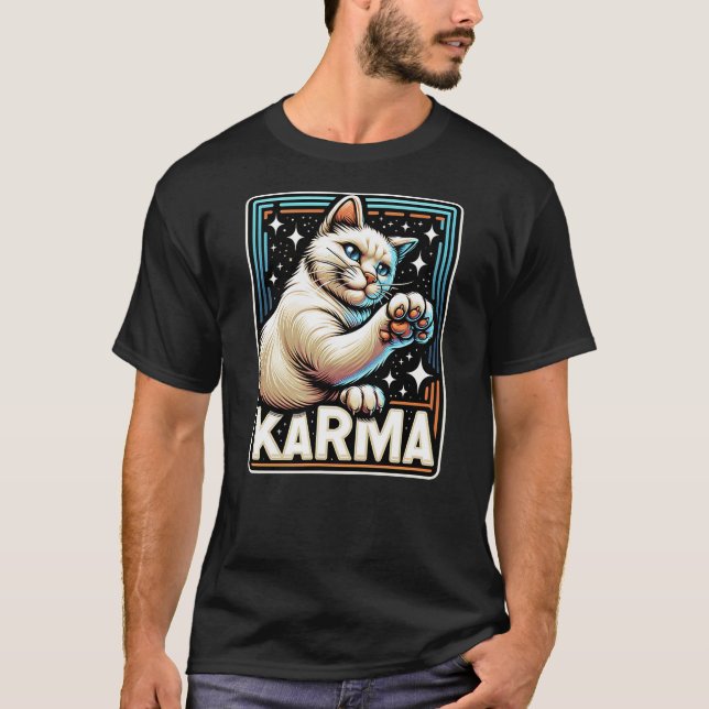 Camiseta Karma Cat - Scratching Paw - (Anverso)