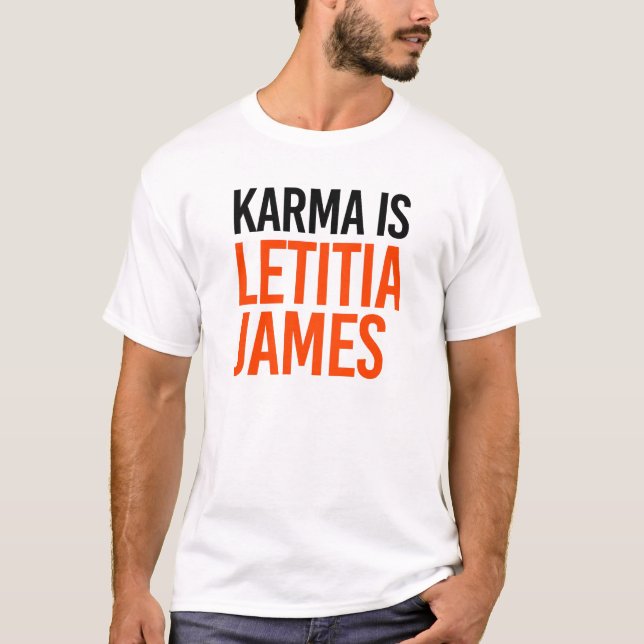 Camiseta Karma es Letitia James (Anverso)