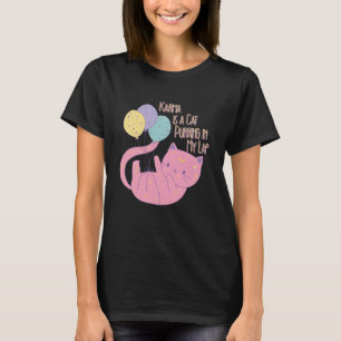 Camiseta Karma es un gato purgando en mi solapa - gracioso 