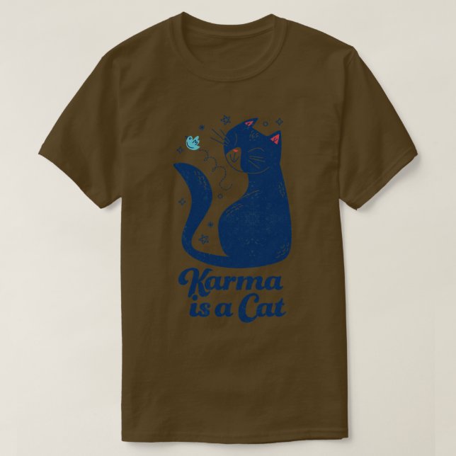 Camiseta Karma es un gato retro (Diseño del anverso)