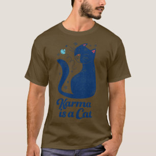 Camiseta Karma es un gato retro