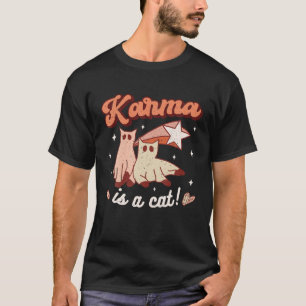 Camiseta Karma Es Un Gato Retro Halloween Famoso Groovy Gra