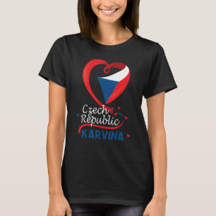 Camiseta Karvina República Checa Bandera Del Corazón Escudo