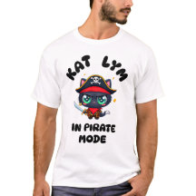 Kat Lym Cute Black Cat Pirate Art