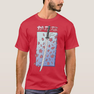 Camiseta Katana estilo japonés flor de cerezo sakura Japón