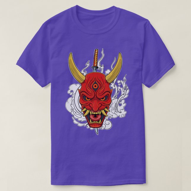 Camiseta Katana japonesa Anime Mask Manga Devil  (Diseño del anverso)