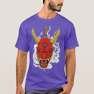 Camiseta Katana japonesa Anime Mask Manga Devil 