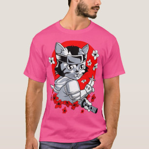 Camiseta Katana Ninja Kitty Kawai, un gato japonés de Guay 