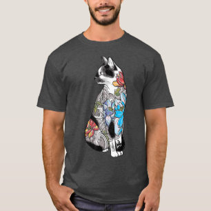 Camiseta Katana Ninja Yakuza Tattoo, un gato japonés samura