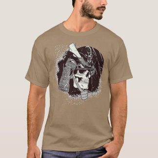 Camiseta Katana Skeleton, una guerrera samurai japonesa