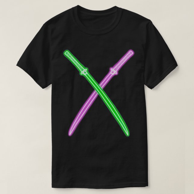 Camiseta Katana verde de Neon Púrpura (Diseño del anverso)
