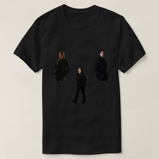 Camiseta Kate Bishop en un Pegatina de traje negro (Diseño del anverso)