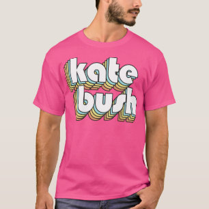 Camiseta Kate Bush retro estilo de tipografía arcoiris oscu