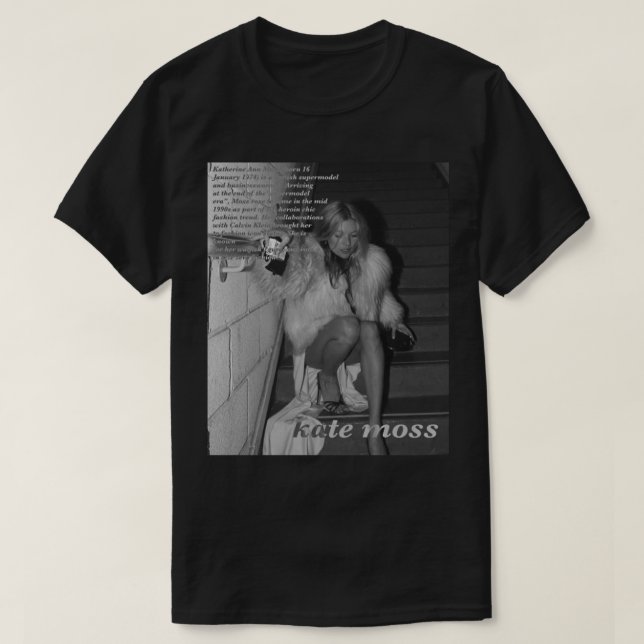 Camiseta kate moss negro y blanco (Diseño del anverso)
