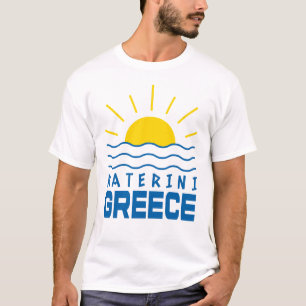 Camiseta Katerini Grecia Sol Y Mar Hombres Blanco