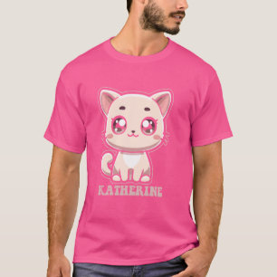 Camiseta Katherine Cute Kitty Diseño de Gatos para Chicas N